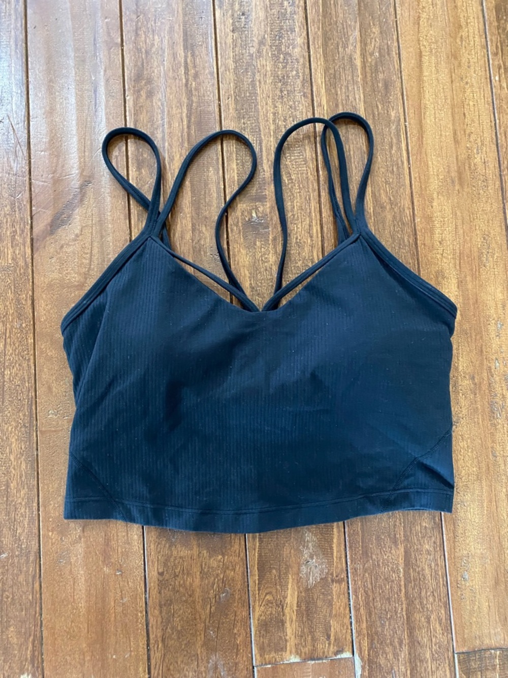 ‼️SOLD‼️ Lululemon Black Ribbed Strappy Crop Top